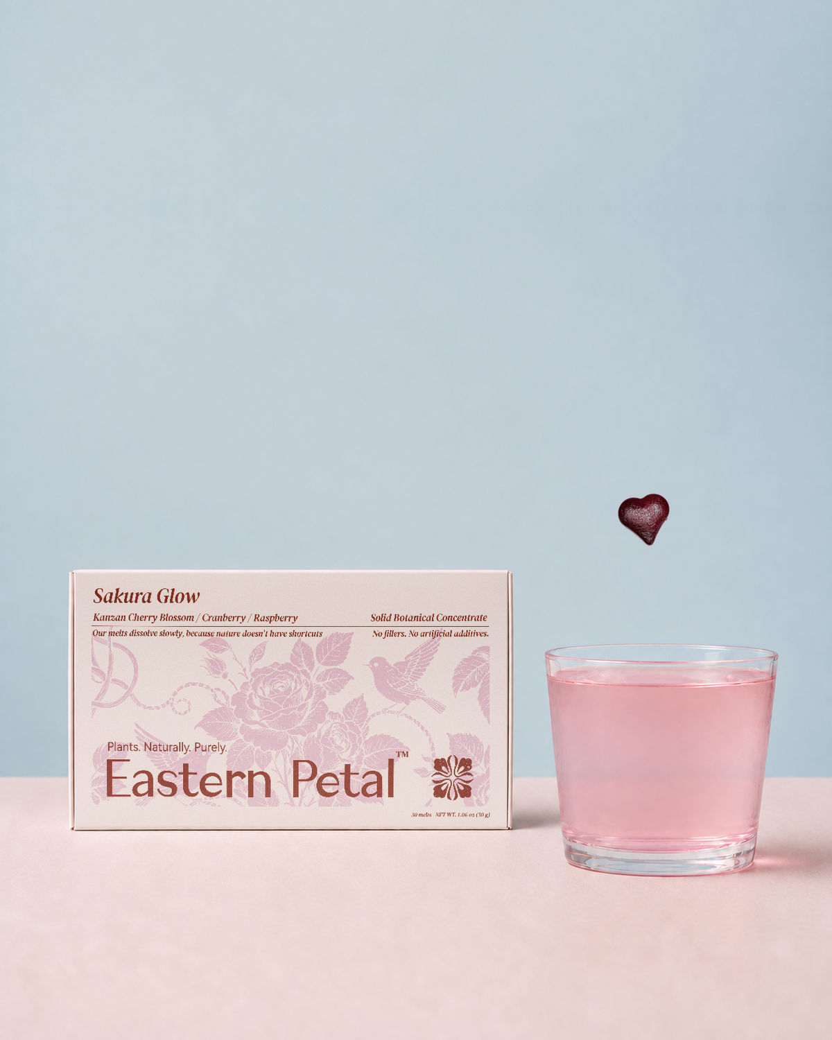 sakura glow tea box, botanical melt and prepared tea