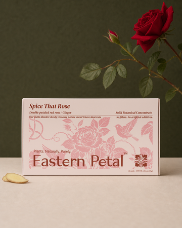 Spice That Rose packaging box with photographed label