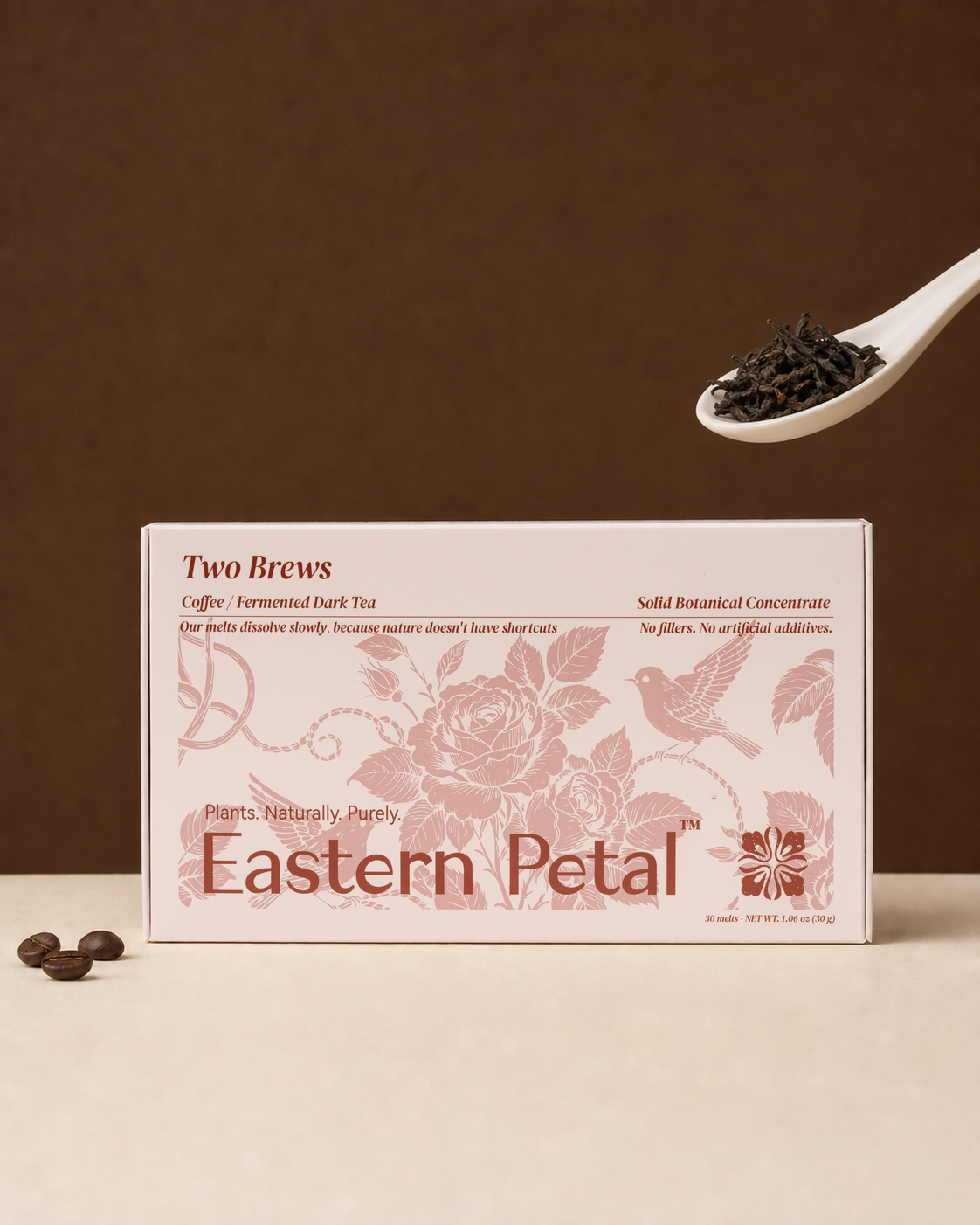 Two Brews packaging box with photographed label