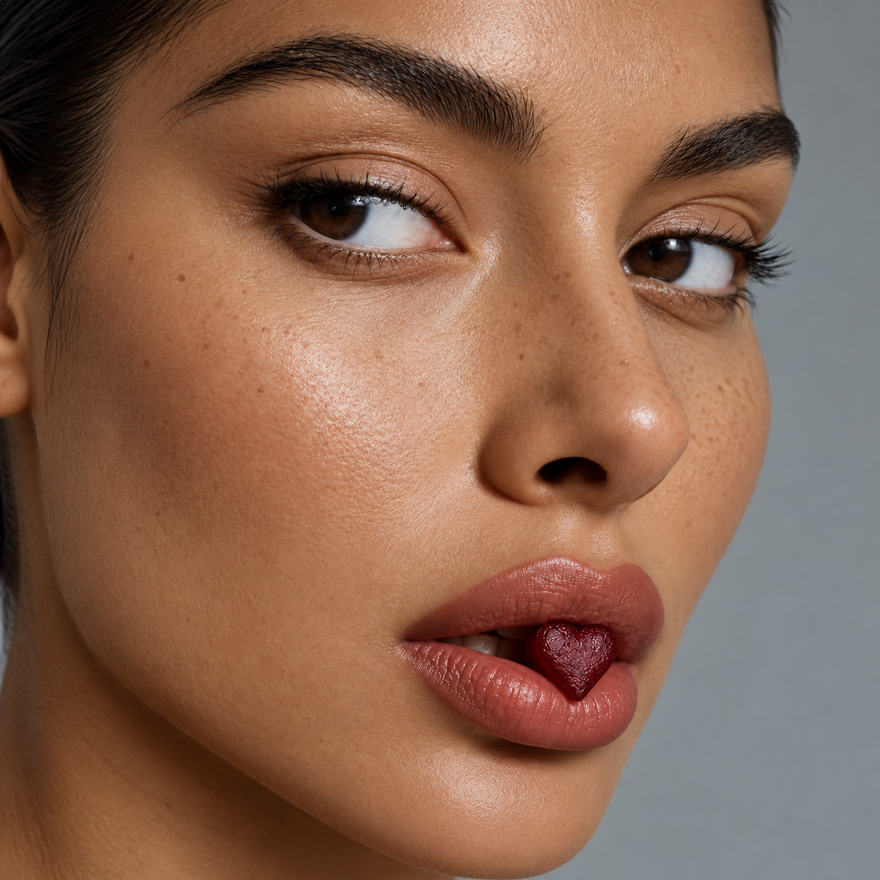 A botanical melt held at the lips